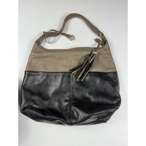 Brighton Shoulder Bag Hobo Two Tone Leather Tassel Charm Designer‎ Purse